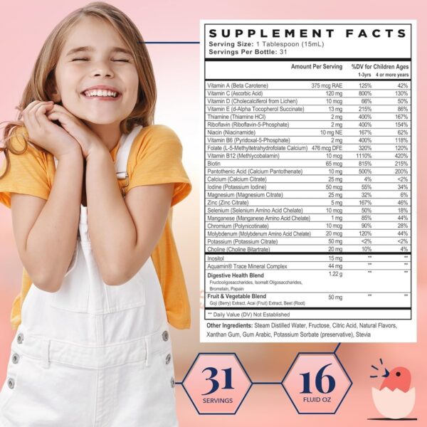 Caja multivitamínico líquido para niños sabor fresa Best Nest Wellness