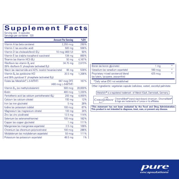 Caja del multivitamínico Nutrient 950 Pure Encapsulations