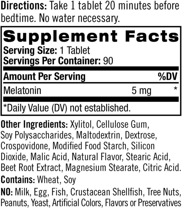 Caja Natrol Melatonina 5mg suplemento sueño 90 tabletas