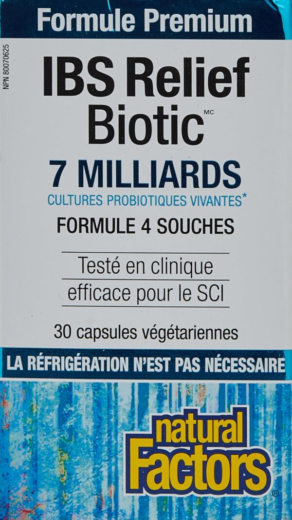 Caja del producto Natural Factors IBS Relief Biotic probiótico