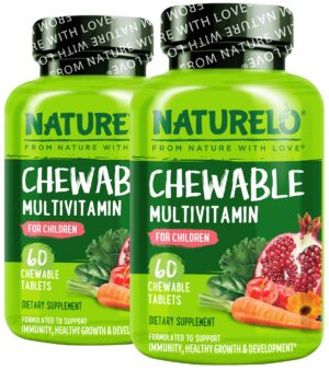 Caja de NATURELO multivitamínico masticable para niños 120 tablets