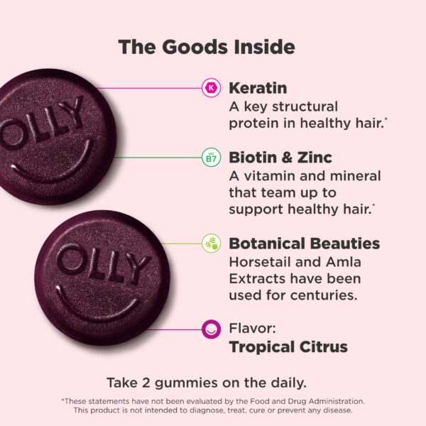 Caja frontal y trasera OLLY Heavenly Hair gomitas