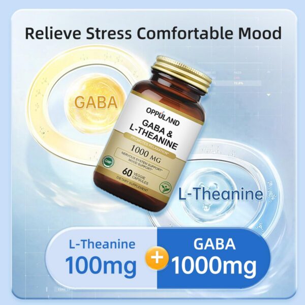 Caja de oppuland GABA y L-Teanina cápsulas vegetales