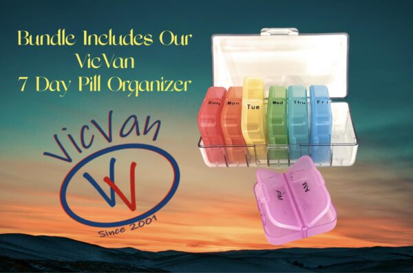 Caja organizadora semanal de pastillas VicVan para suplemento