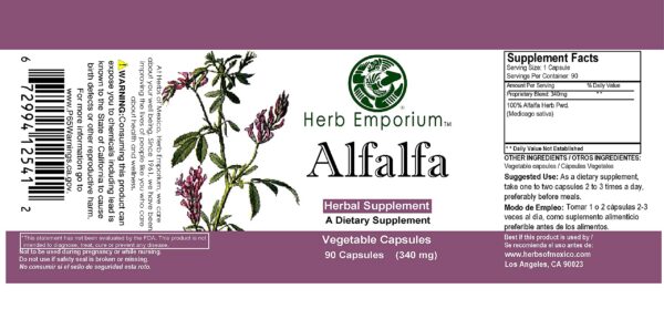 caja packaging cápsulas alfalfa herb emporium