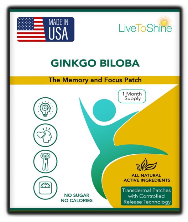 Caja de parches transdérmicos Ginkgo Biloba Live To Shine