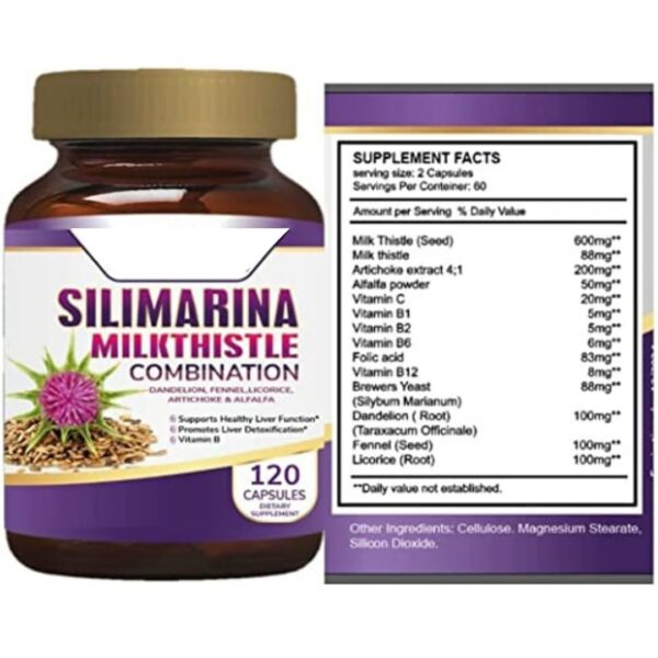 Caja de pastillas para hígado vitamisan con silimarina