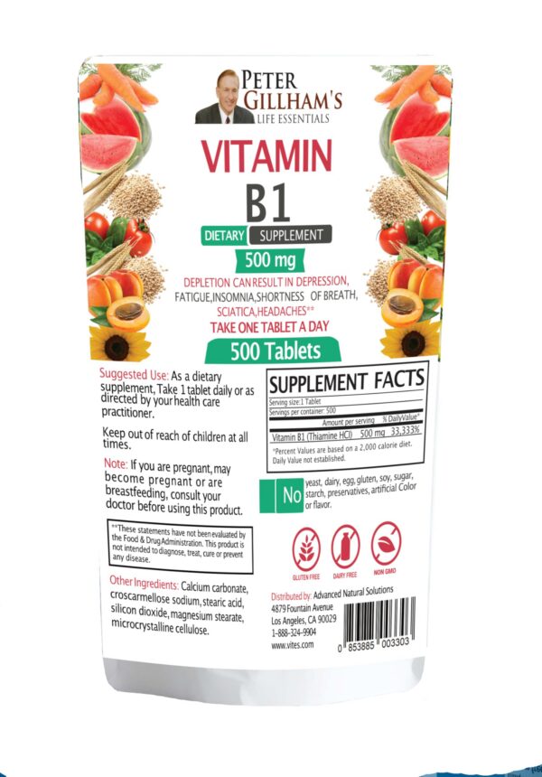 Caja Peter's Choice vitaminas B1 500mg 100 tabletas