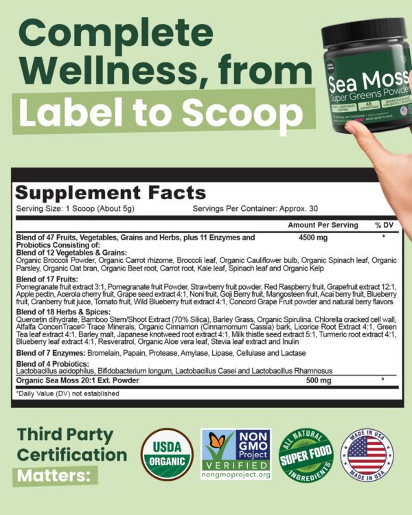 Caja de polvo super greens Atlantic Naturals