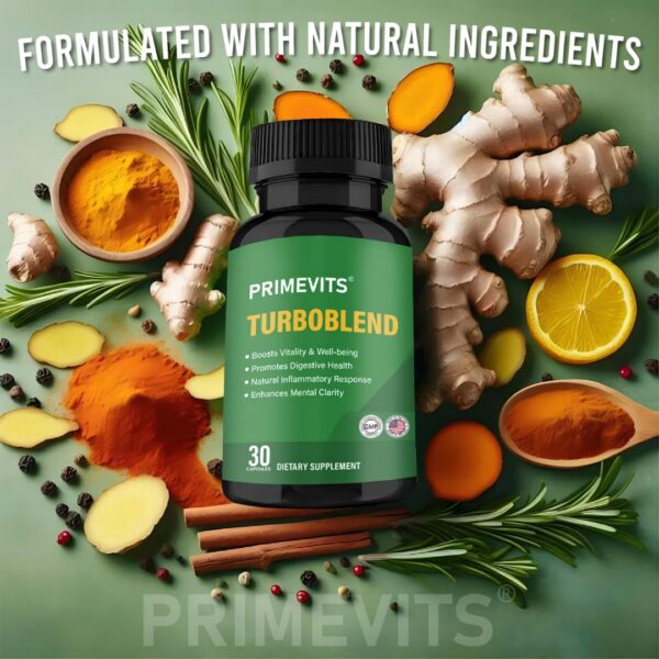 Caja Primevits TurboBlend con 30 cápsulas y Vitamina D3 12 tabletas