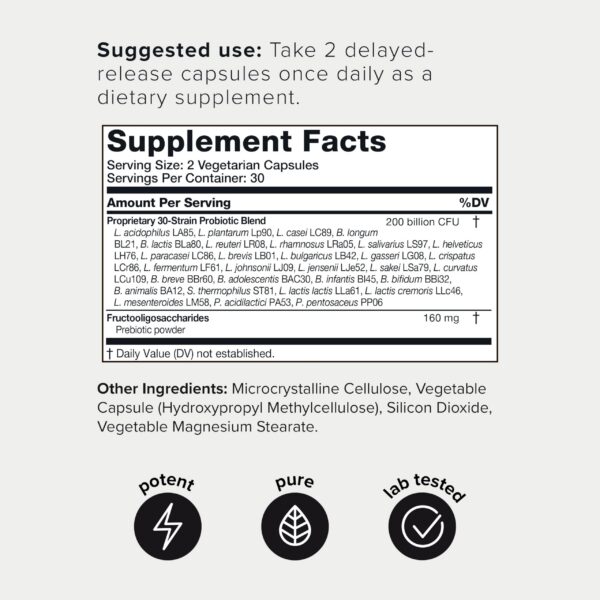 Caja probiótico Toniiq 30 cepas estables para salud intestinal