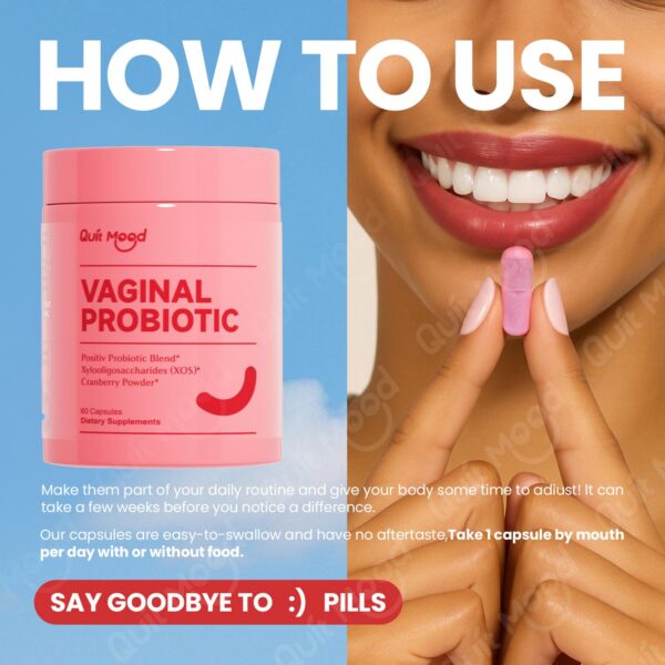 Version 1.0.0 Caja de probióticos para mujeres Quit mood 60 cápsulas