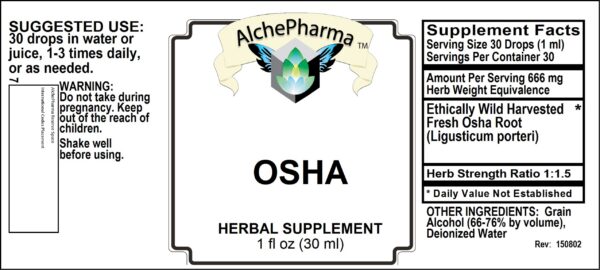 Caja del producto tintura OSHA AlchePharma Ligusticum