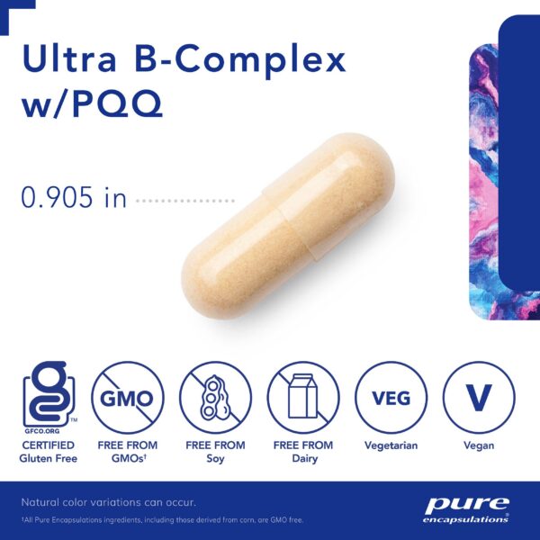 Caja Pure Encapsulations Ultra B-Complex suplemento PQQ vitaminas B