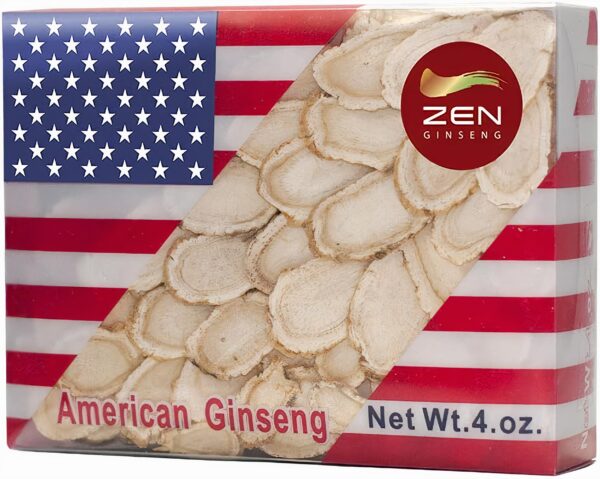 Caja de rebanadas de ginseng americano Wisconsin 4 onzas