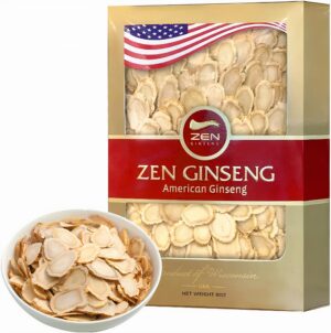 Caja de rebanadas de ginseng americano Wisconsin Zen 8 oz