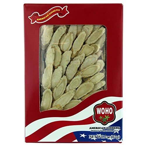Caja de rebanadas de ginseng americano WOHO 2 oz