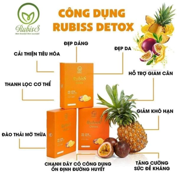 Caja de RUBISS Detox jugo piña maracuyá natural