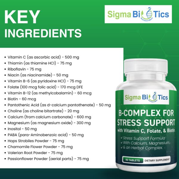 Version 1.0.0 Caja SigmaBiotics complejo B para relajación y energía diaria