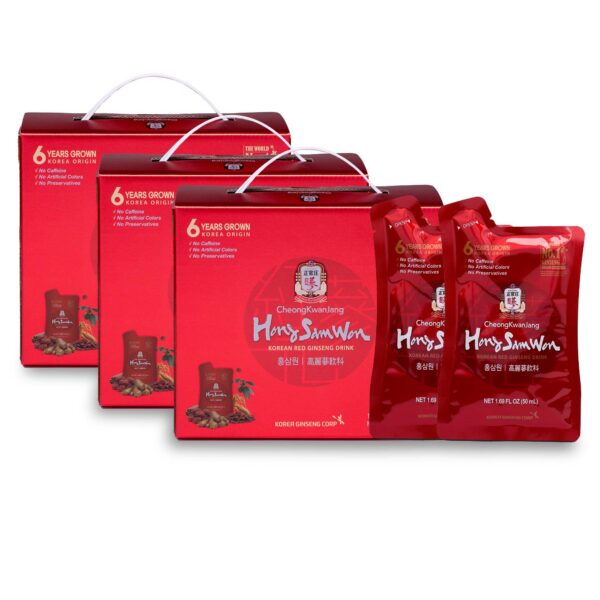 Caja con sobres de bebida ginseng coreano