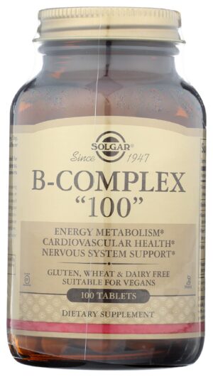 Version 1.0.0 Caja Solgar B-Complex 100 tabletas para metabolismo y energía vegano