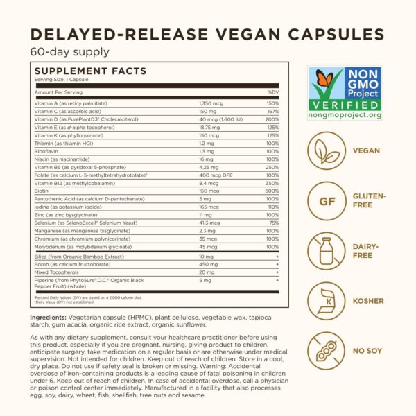 Caja Solgar One Daily Women's Multi 50+ 60 cápsulas