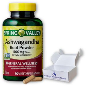 Caja Spring Valley Ashwagandha 60 cápsulas 500 mg