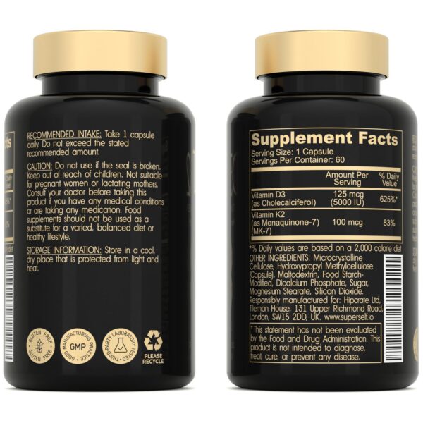 Caja del suplemento vitamina D3 K2