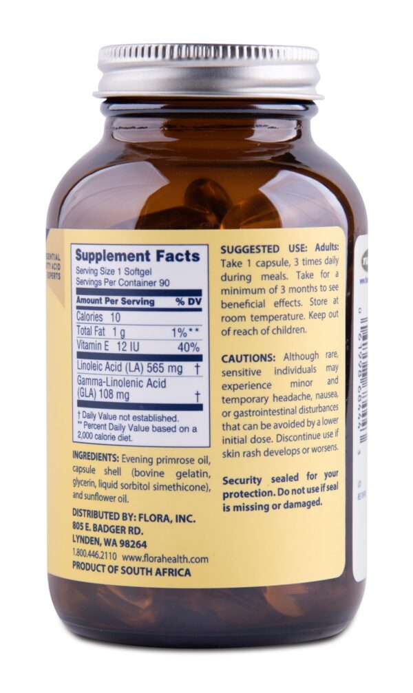 Caja del suplemento de aceite de onagra Efamol para la piel