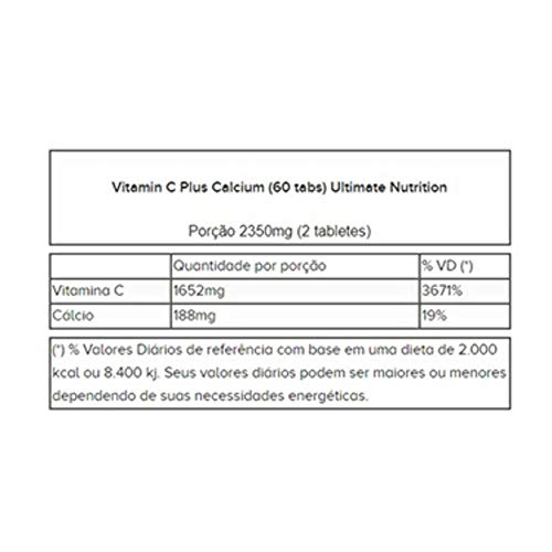 Caja del suplemento antioxidante vitamina c con calcio Ultimate Nutrition