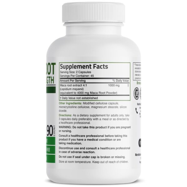 Caja suplemento Bronson Maca Root Extra sin gluten ni soya