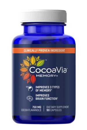 Caja del suplemento CocoaVia Memory+ para memoria y cerebro