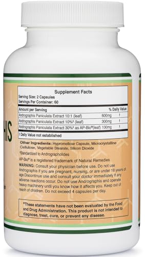 Caja del suplemento Doble Wood Andrographis máximo 1000mg