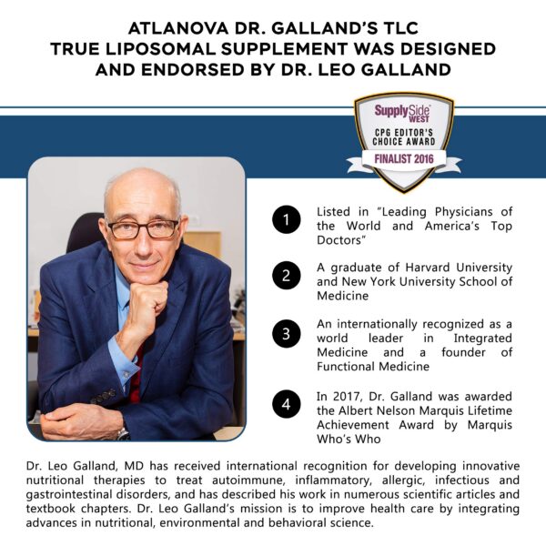 Caja del suplemento Dr Galland con ingredientes naturales liposomales