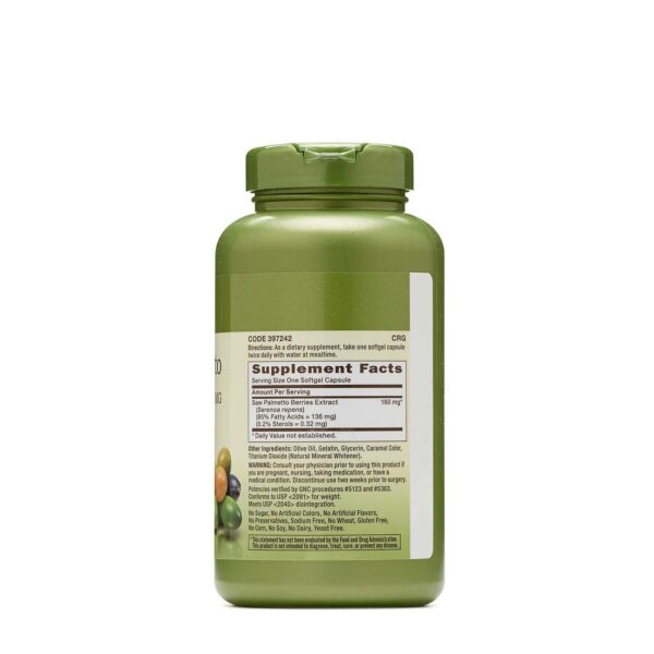 Caja de suplemento herbal GNC Saw Palmetto 200 porciones
