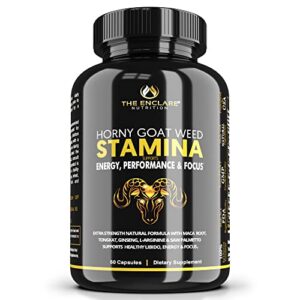 Caja del suplemento herbal Performance Horny Goat Weed de Enclare.