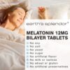 Caja suplemento melatonina Earth's Splendor 12 mg