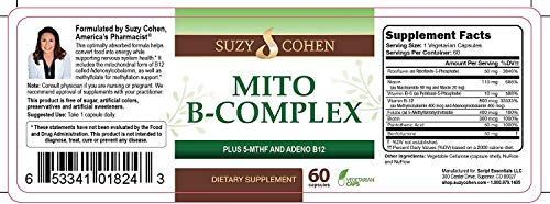 Caja Suplemento Mito B Complex Suzy Cohen 60 servicios