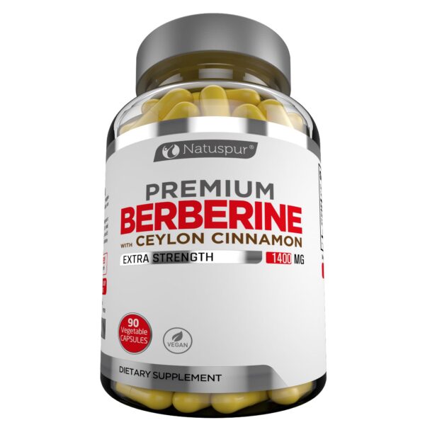 Caja de suplemento Natuspur Berberina HCL 1400mg