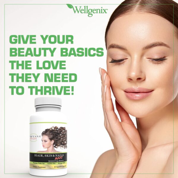 Caja suplemento Purvana Max biotina 5000mcg para cabello