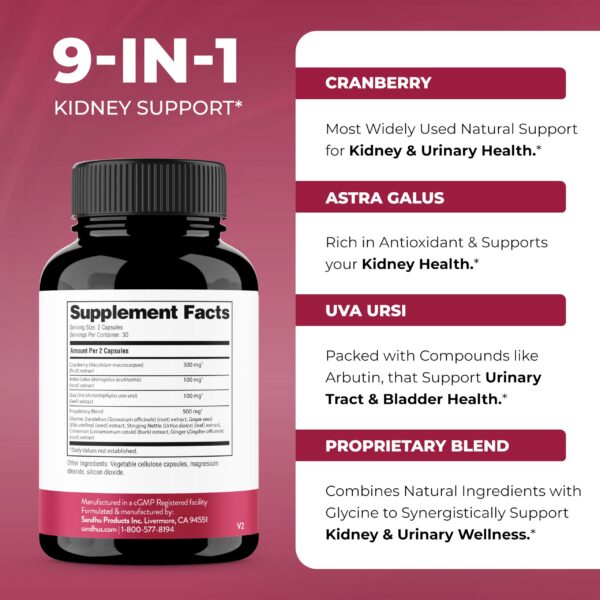 Caja de suplemento Sandhu's Kidney Cleanse para salud renal