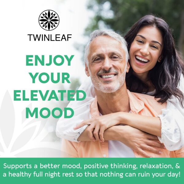 Caja exterior del suplemento Twinleaf 5-HTP para estado de ánimo