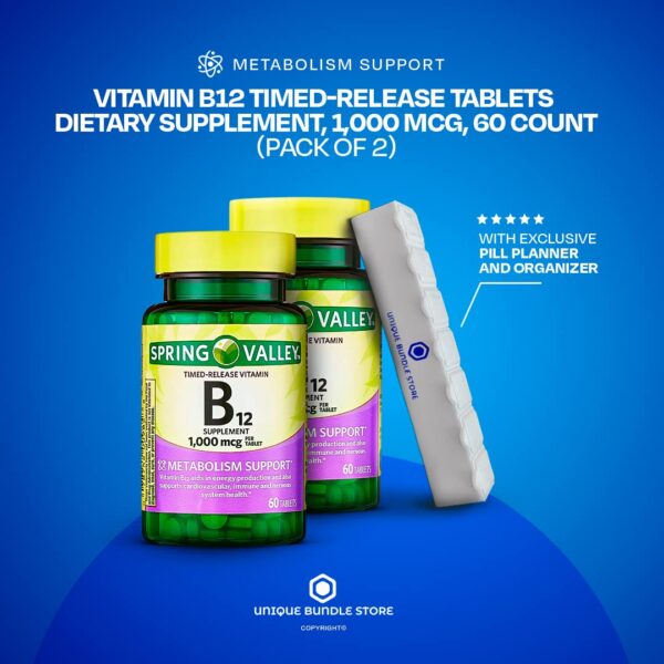 Caja suplemento vitamina B12 Spring Valley pack 2