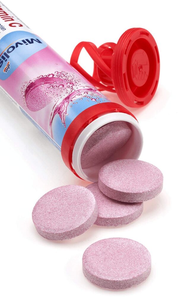 Version 1.0.0 Caja de tabletas efervescentes Mivolis suplemento hierro vitamina C