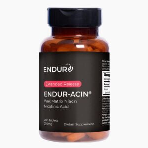 Caja de tabletas Endur-Acin niacina 250mg liberación prolongada