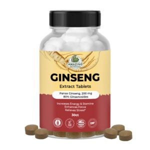 Caja tabletas Panax Ginseng Amazing Botanicals 30 unidades