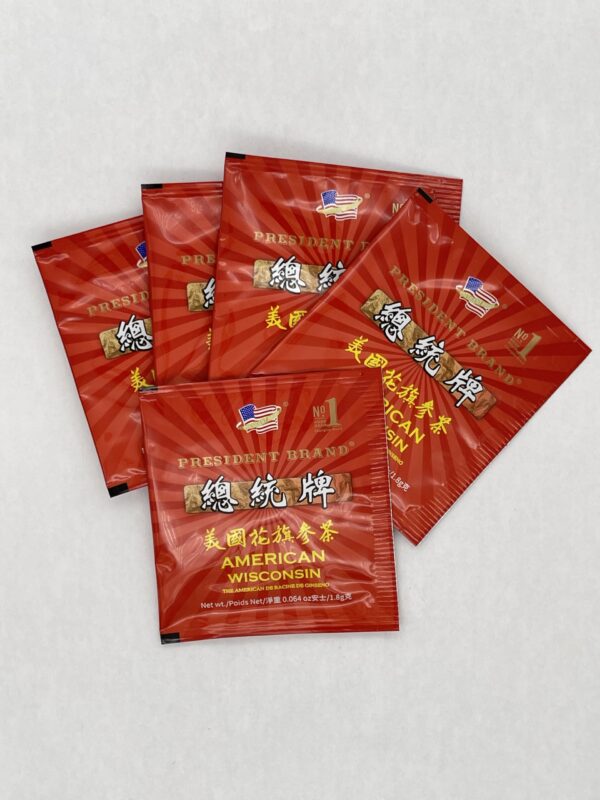 Caja de té ginseng americano Wisconsin President Brand