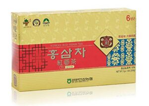 Caja de té de ginseng rojo coreano Gangwoninsam 100 sobres
