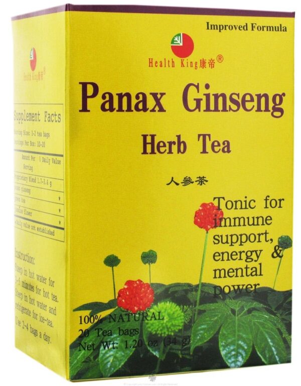 Version 1.0.0 Caja té Panax Ginseng Health King 20 bolsas