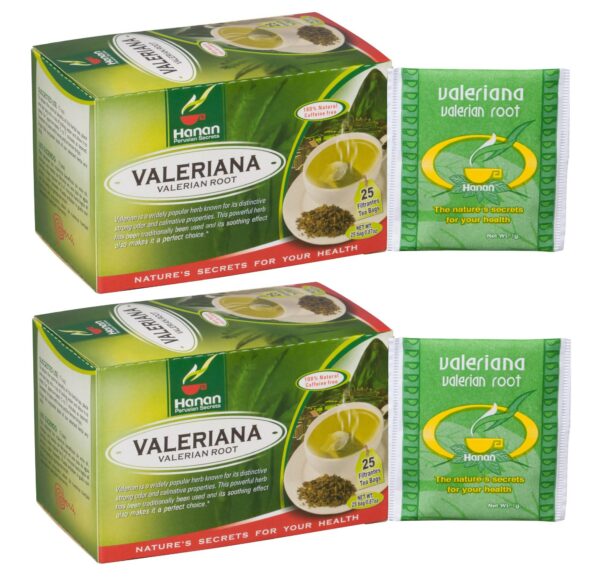 Version 1.0.0 Caja de té de raíz de valeriana Hanan 50 bolsas